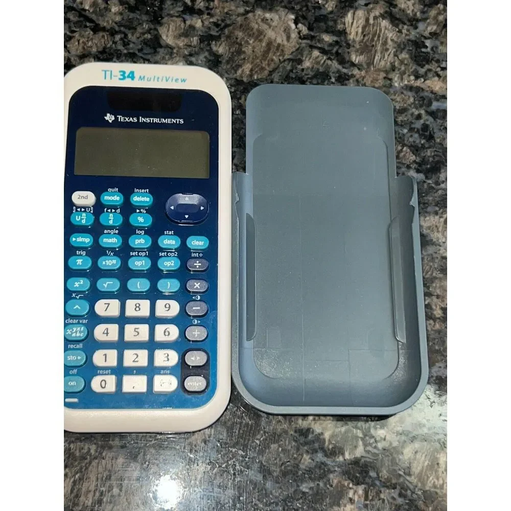 Texas‎ Instruments TI-34 MultiView Scientific Calculator Works Blue, White, Teal